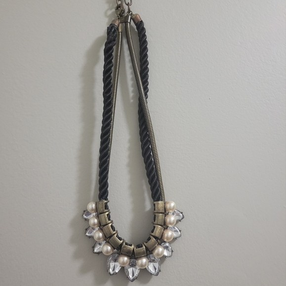 Loft Antique Goldtone and Black Rope Necklace 🍇 - Picture 1 of 4